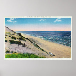 Poster Vue des dunes de sable et de la plage