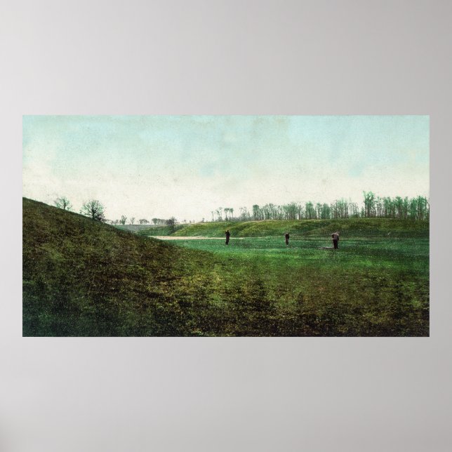 Poster Vue des golfeurs jouant à Inverness Club (Devant)