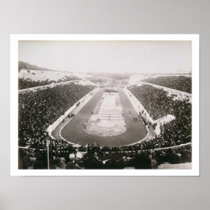 Poster Vue des premiers Jeux Olympiques officiels à