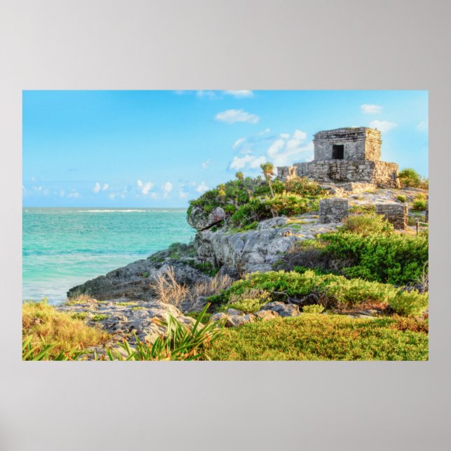 Poster Vue Des Ruines De Tulum, Temple Dieu Des Vents, Me (Devant)