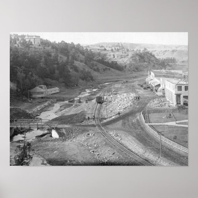 Poster Vue des sources thermales, SD Photographie (Devant)