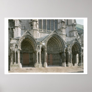 Poster Vue des trois portails du transept du nord (p