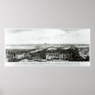 Poster Vue des villes de Londres et Westminster