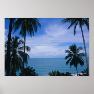 Poster Vue d'horizon d'océan de terre