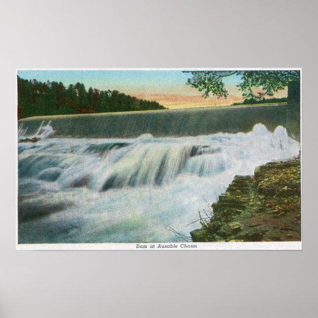 Poster Vue du barrage d'Ausable Chasm (Devant)