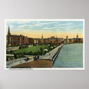 Poster Vue du bassin de la rivière Charles et de l'esplan