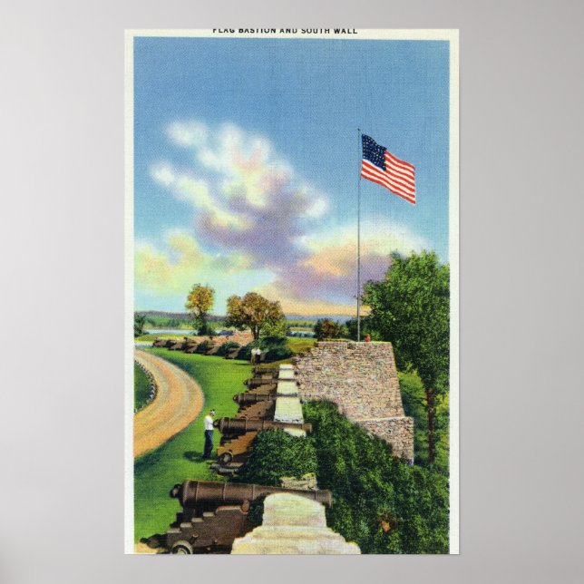 Poster Vue du bastion du drapeau et de la paroi sud (Devant)