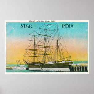 Poster Vue du bateau Star of India à quai