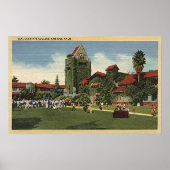 Poster Vue du campus du San Jose State College (Devant)