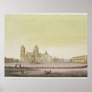 Poster Vue du carré principal à Mexico (l'anglais de