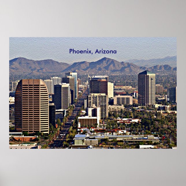 Poster Vue du centre de Phoenix, Arizona (Devant)