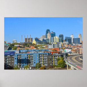 Poster Vue du centre-ville de Kansas City, Missouri