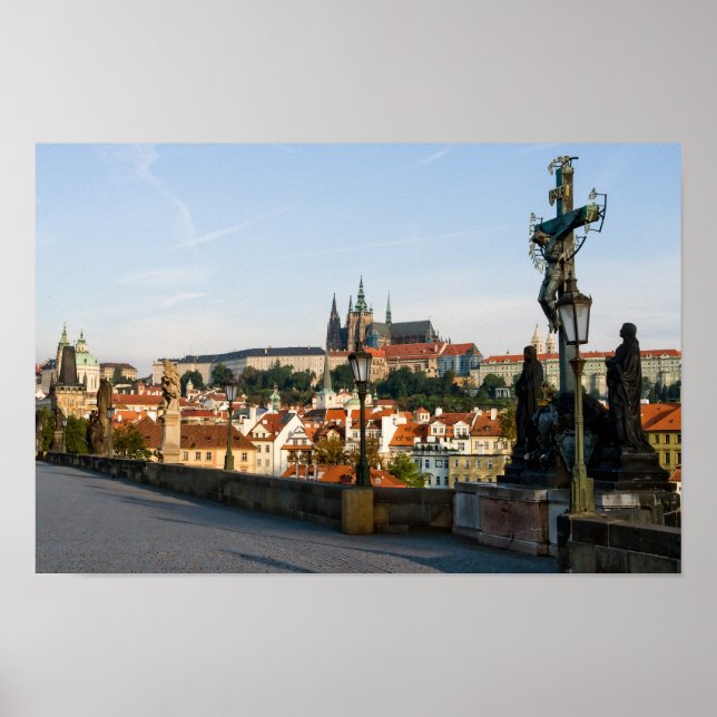 Poster Vue du Château depuis le pont Charles à Prague (Devant)