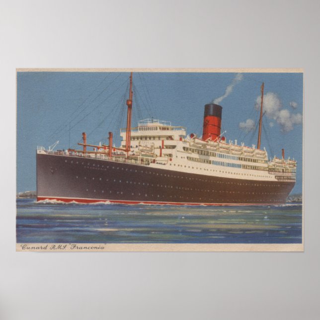 Poster Vue du Cunard R.M.L. Franconia (Devant)