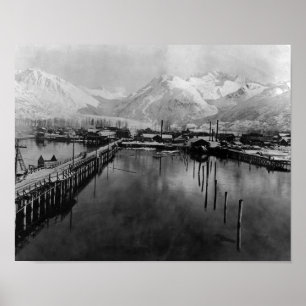 Poster Vue du front de mer à Valdez, Alaska Photographie
