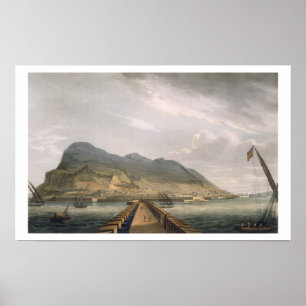 Poster Vue du Gibraltar, gravée par Thomas Sutherland f