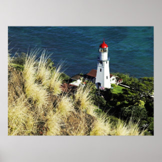 Poster Vue du haut de la tête de diamant de Light House 3