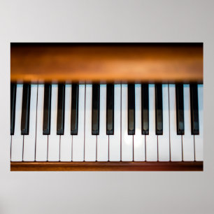Poster Vue du haut du piano à touches vintages. abstrait,