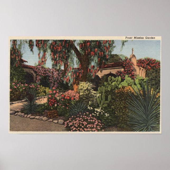 Poster Vue du jardin de la mission principale (Devant)