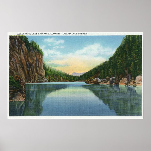 Poster Vue du lac Colden depuis le lac Avalanche (Devant)