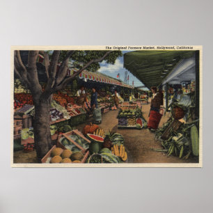 Poster Vue du marché de l'agriculteur original