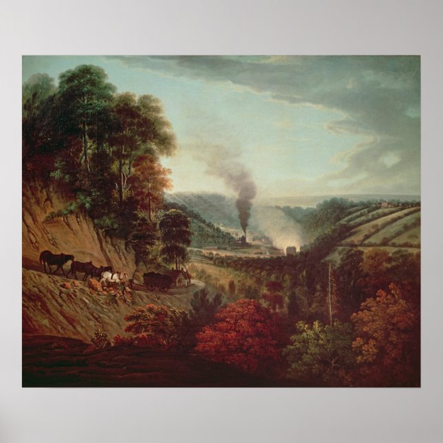 Poster Vue du matin de Coalbrookdale, 1777 (Devant)
