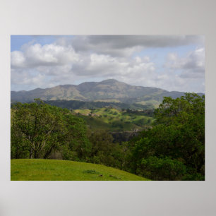 Poster Vue du mont Diablo depuis les collines d'Alamo Ca.