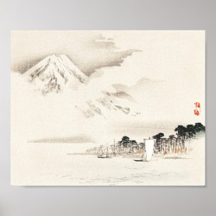 Poster Vue du Mont Fuji par Kōno Bairei