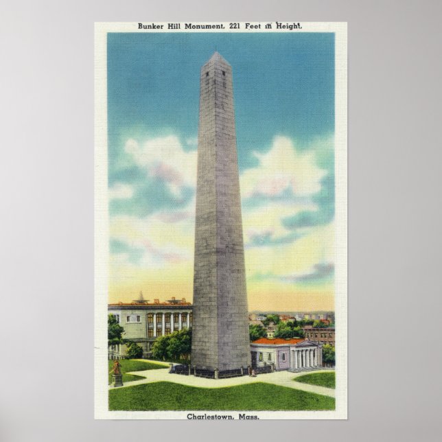 Poster Vue du monument # 2 de Bunker Hill (Devant)