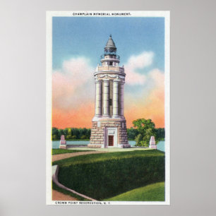 Poster Vue du monument commémoratif Champlain