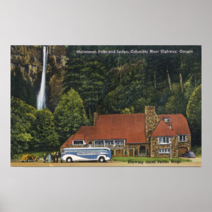 Poster Vue du Multnomah Falls Lodge