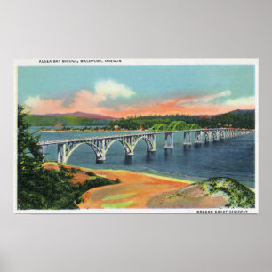 Poster Vue du pont de baie d'Alsea