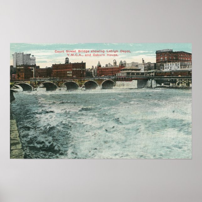 Poster Vue du pont de la rue Court montrant Lehigh (Devant)