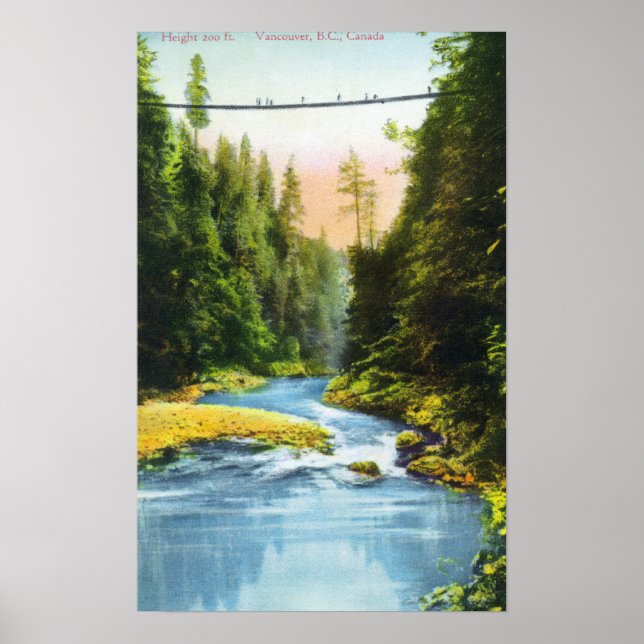 Poster Vue du pont de suspension Capilano n° 2 (Devant)