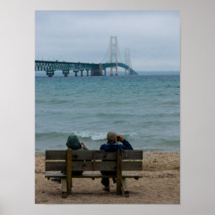 Poster Vue du pont Mackinac