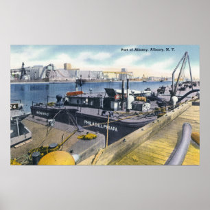 Poster Vue du port d'Albany, SS Iroquois en