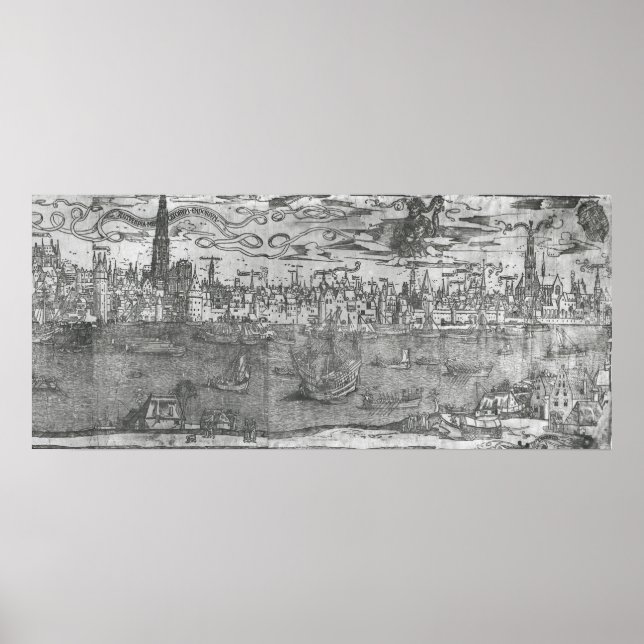 Poster Vue du port d'Anvers (Devant)