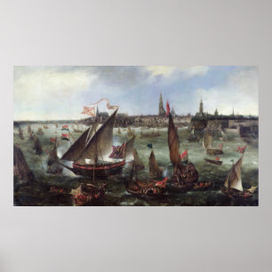 Poster Vue du port d'Anvers