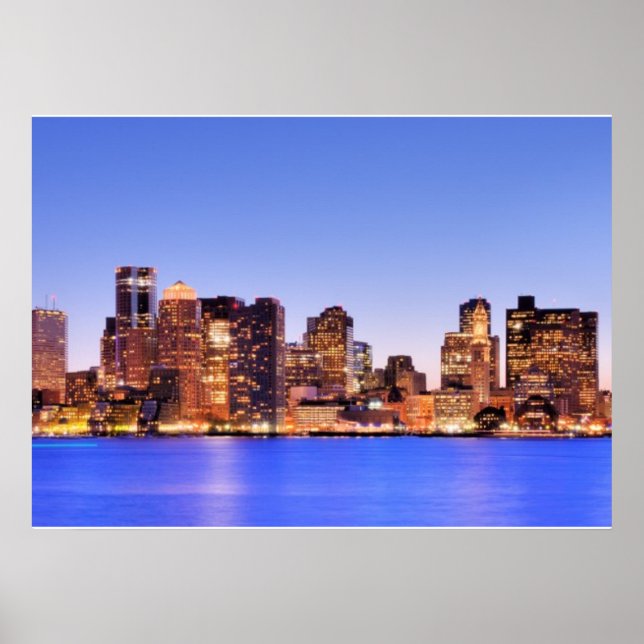 Poster Vue du quartier financier du centre de Boston (Devant)