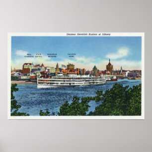 Poster Vue du Steamer Hendrick Hudson