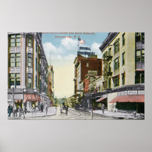 Poster Vue du sud de rue de centre de Mohawk d'hôtel