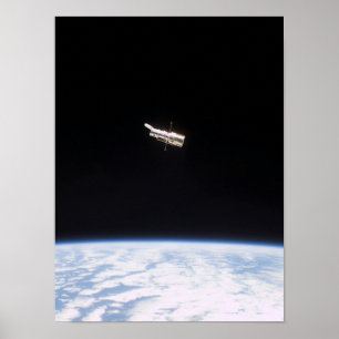 Poster Vue du télescope spatial Hubble de Columbia