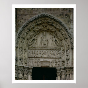 Poster Vue du tympan représentant la Vierge et le Chi
