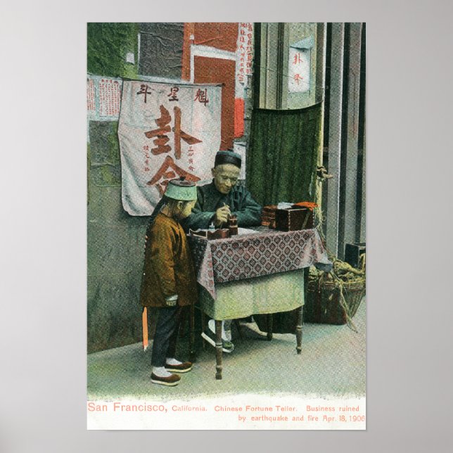 Poster Vue du vendeur chinois de Fortune sur le bureau (Devant)