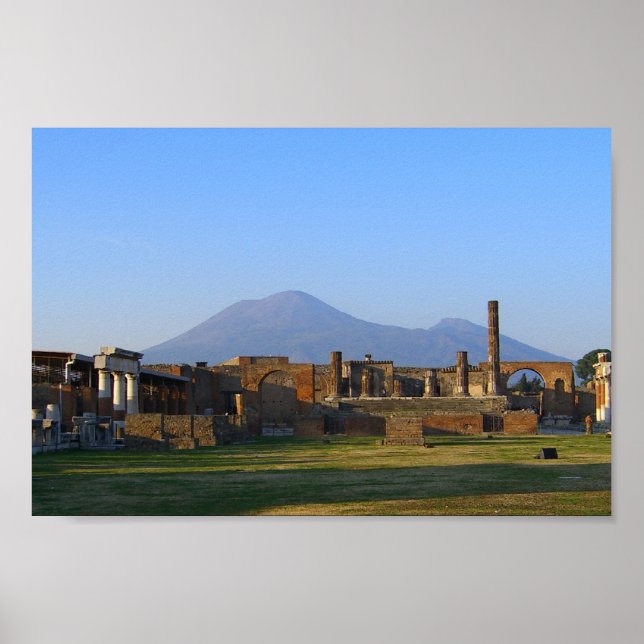 Poster Vue Du Vésuve Sur Les Ruines De Pompéi (Devant)