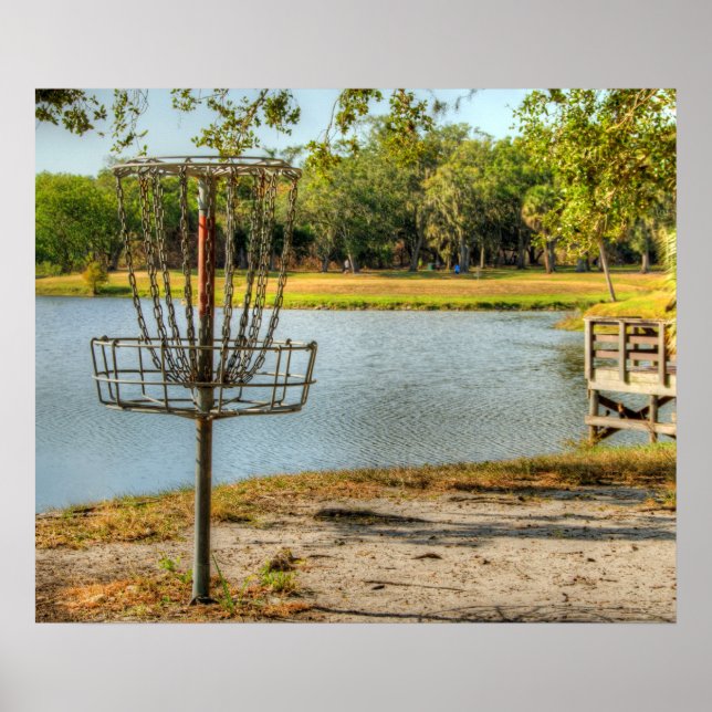 Poster Vue d'un golfeur de disque (Devant)