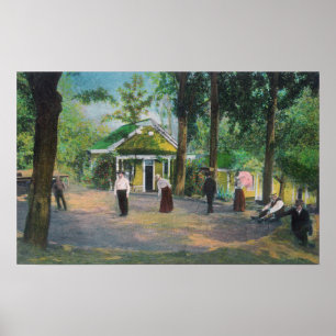 Poster Vue d'un jeu de croquet Harbin Springs, CA