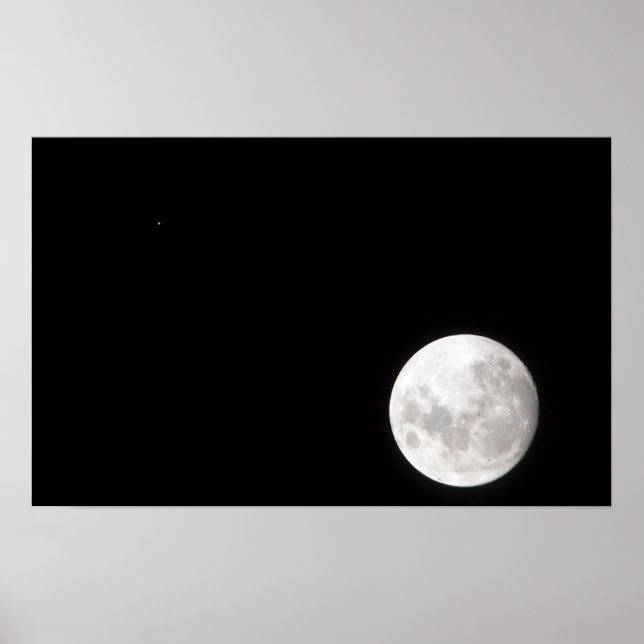 Poster Vue d'une pleine lune, montre aussi Mars (Devant)