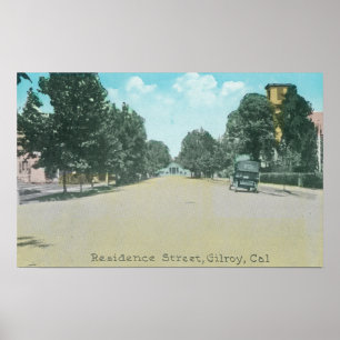 Poster Vue d'une rue de résidenceGilroy, CA