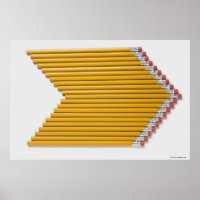 Vue en angle élevé des crayons d'une rangée